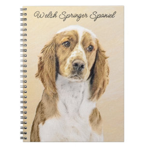 Caderno Espiral Welsh Springer Spaniel Painting - Arte Original De