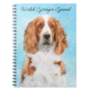 Caderno Espiral Welsh Springer Spaniel Painting - Arte Original De