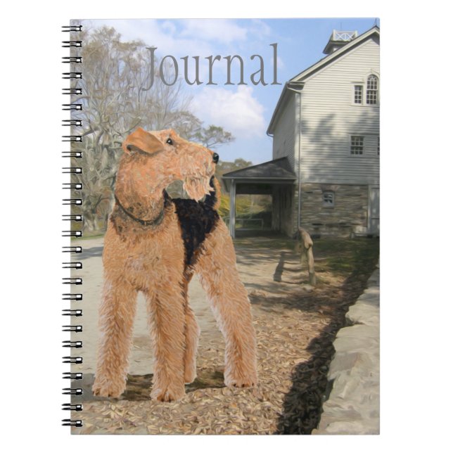 Caderno Espiral Welsh Terrier no Pátio Estável (Frente)