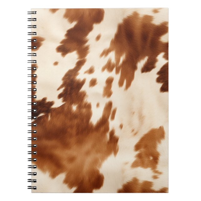 Caderno Espiral Western Brown Cream Cowhide (Frente)