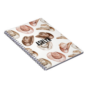 Caderno Espiral Western Cowgirl Pink Brown Hats