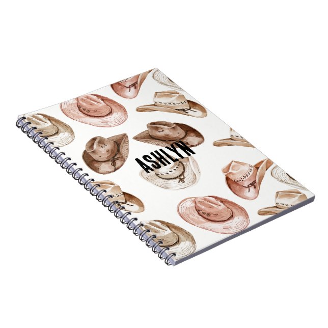 Caderno Espiral Western Cowgirl Pink Brown Hats (Lado Direito)