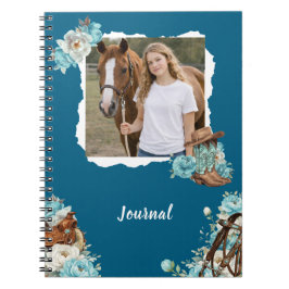 Caderno Espiral Western Horse Floral Personalized Notebook