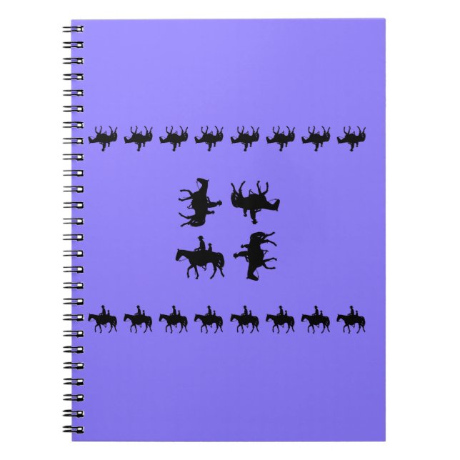 Caderno Espiral Western Periwinkle - Horseback Silhouettes (Frente)