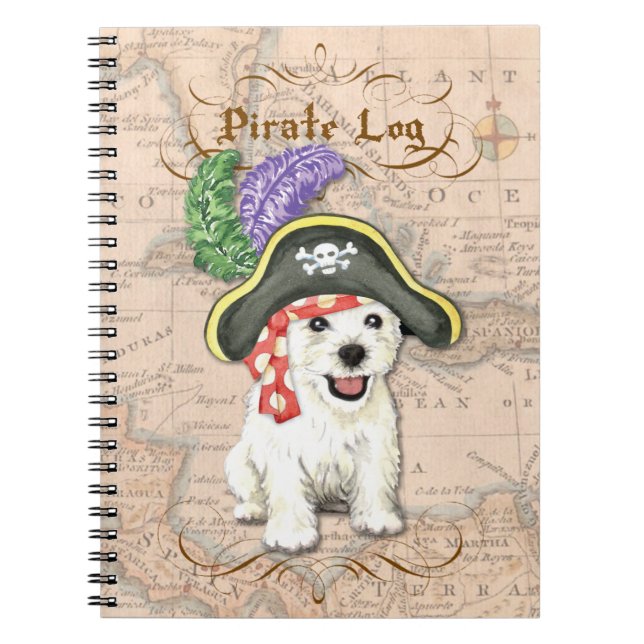 Caderno Espiral Westie Pirate (Frente)