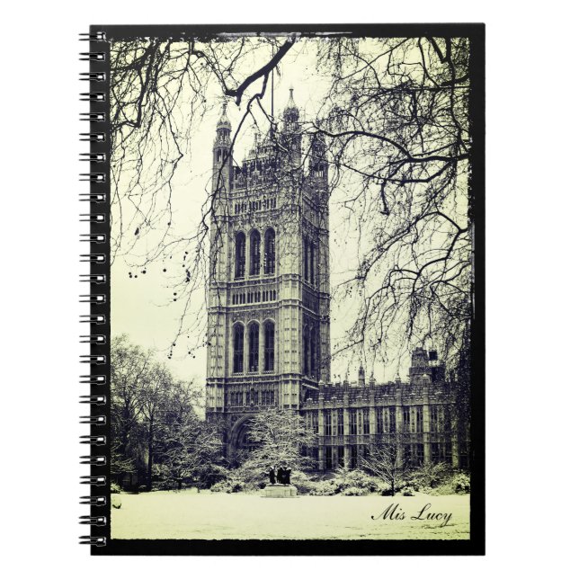 Caderno Espiral Westminster, Parlamento, Winter London - Inglaterr (Frente)
