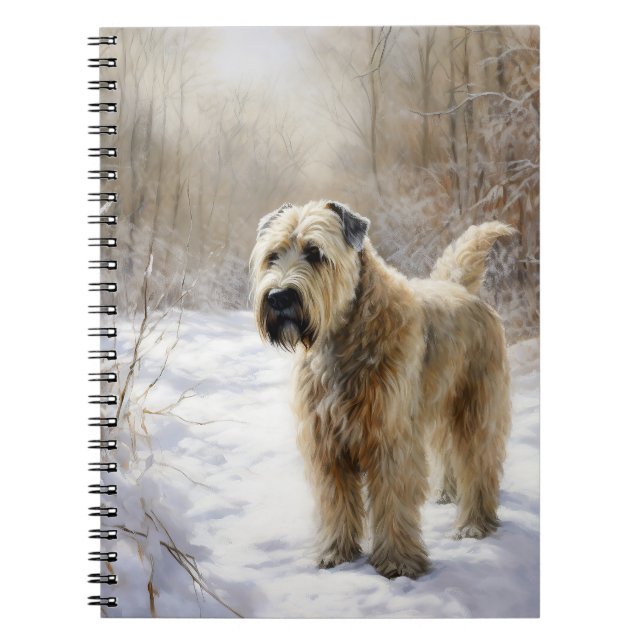 Caderno Espiral Wheaten Terrier Deixe-o nevar no Natal (Frente)