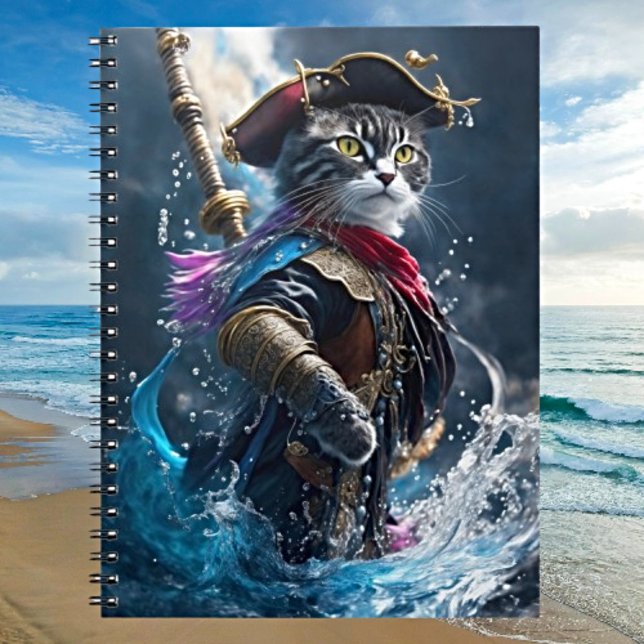 Caderno Espiral Whimsic Cat Pirate Adventure (Criador carregado)