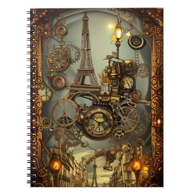Caderno Espiral Whimsic Detailed Steampunk Fantasy notebook (Frente)