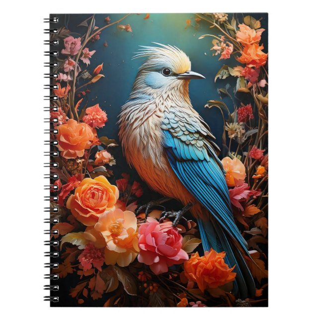 Caderno Espiral Whimsic Nature Blue Bird (Frente)
