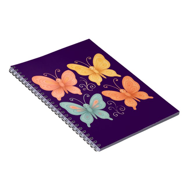 Caderno Espiral Whimsical Butterflies Spiral Photo Notebook (Lado Direito)
