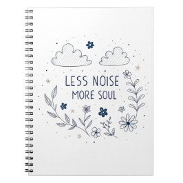 Caderno Espiral Whimsical Floral Soul Quote Line Art