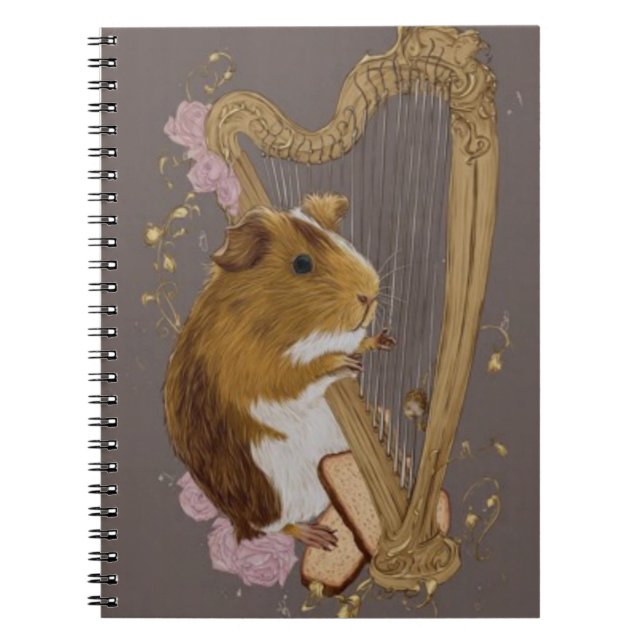 Caderno Espiral Whimsical Guinea Pig Harp Notebook  (Frente)