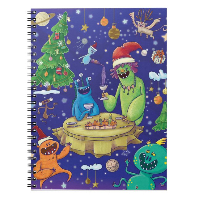 Caderno Espiral Whimsical Monsters Illustration Notebook (Frente)