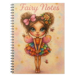 Caderno Espiral Whimsical Rainbow Fairy Notes Journal