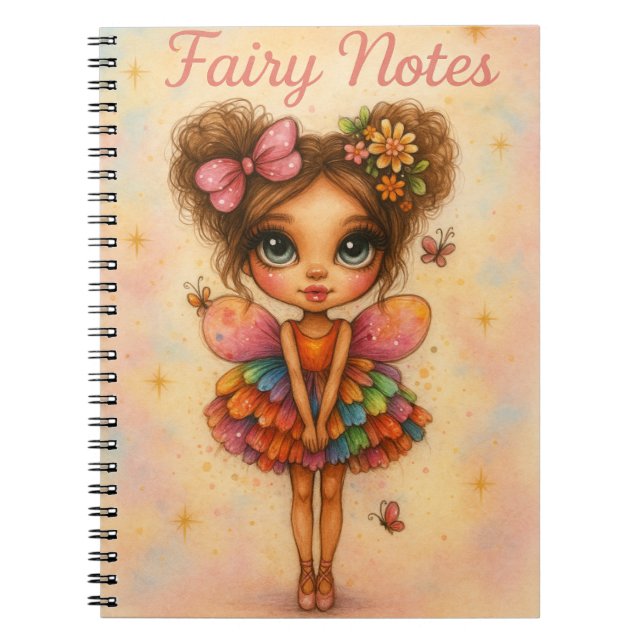 Caderno Espiral Whimsical Rainbow Fairy Notes Journal (Frente)
