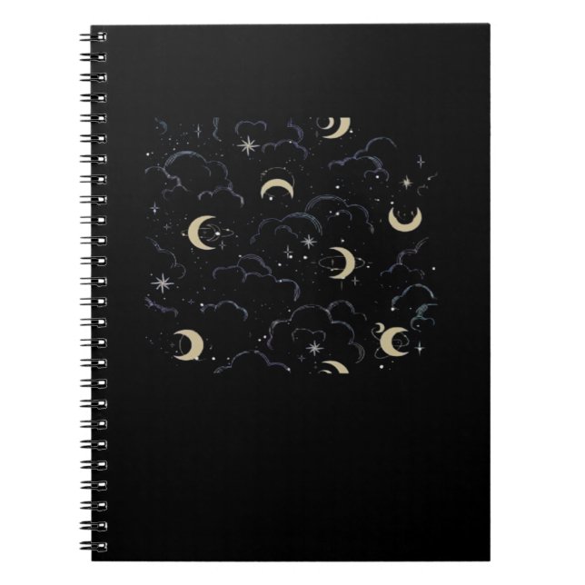 Caderno Espiral Whimsigoth Clouds Sun Moon Witchy (Frente)