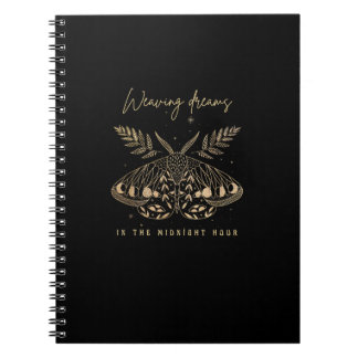 Caderno Espiral Whimsigoth Cottagecore Goblincore Mystical Moth Go