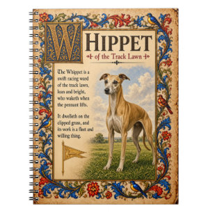 Caderno Espiral Whippet, Arte do Bestiário Medieval