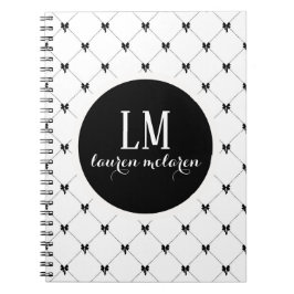 Caderno Espiral White & Black Bow Monogram