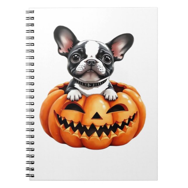 Caderno Espiral White Bulldog Happy Halloween Bompkin Classic T-S (Frente)