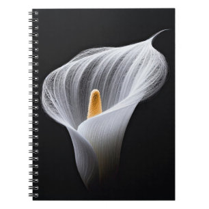 Caderno Espiral White Calla Lily Em Preto