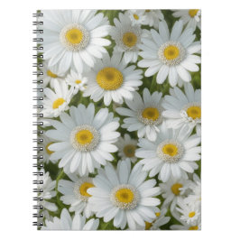 Caderno Espiral White Elegant Daisies