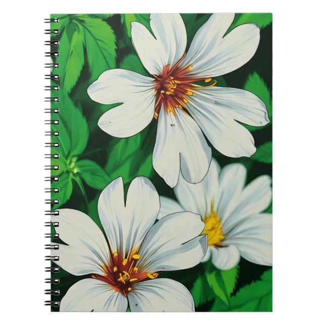 Caderno Espiral White Floral (Frente)