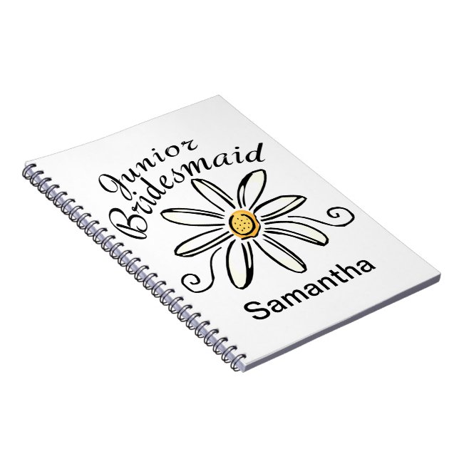 Caderno Espiral White Floral Junior Bridesmaid (Lado Direito)