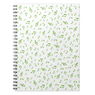 Caderno Espiral white,green,Musical+ Note, luxury, gold, royal,
