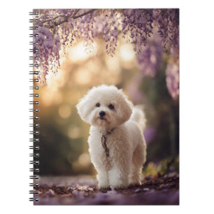 Caderno Espiral White Puppy no notebook espiralado de Wisteria Gar