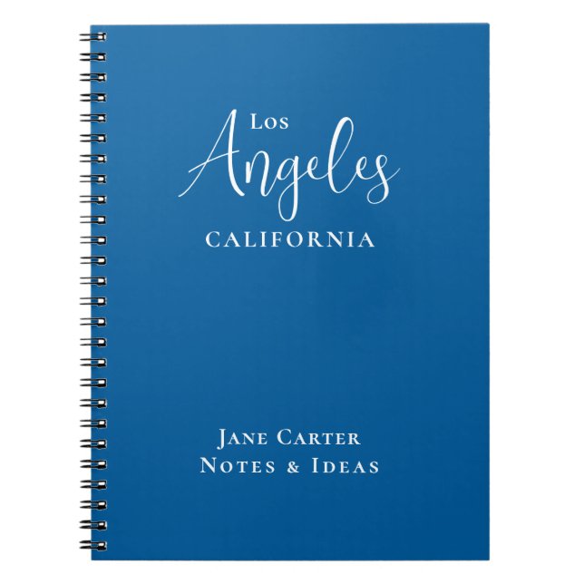 Caderno Espiral White Script Blue de Los Angeles (Frente)