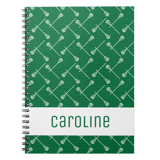 Caderno Espiral White Sticks Green Lacrosse Padrão (Frente)