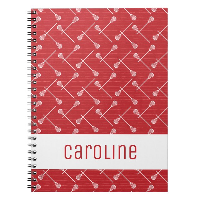 Caderno Espiral White Sticks Red Lacrosse Padrão (Frente)