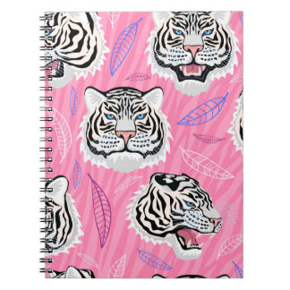 Caderno Espiral White Tiger Roar: Padrão da Floresta Tropical Selv