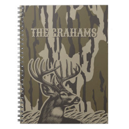 Caderno Espiral Whitetail Deer Bottomland Camo Deer Nome Personali