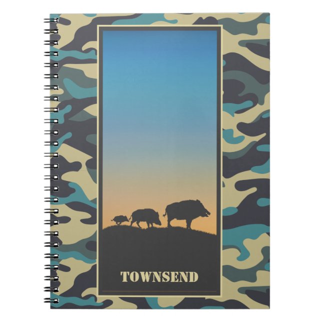Caderno Espiral Wild Boar e Camo espiral (Frente)