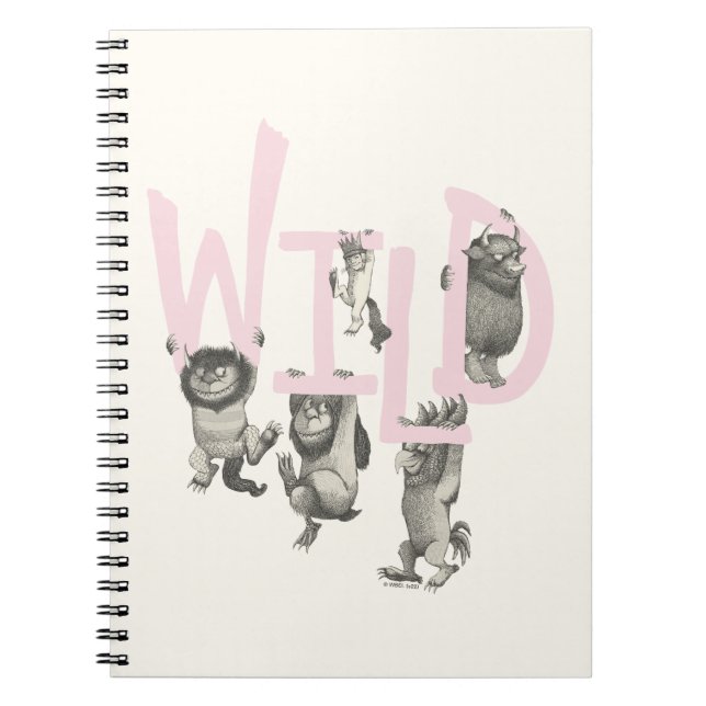 Caderno Espiral WILD | Coisas Selvagens e Máx. - Rosa (Frente)