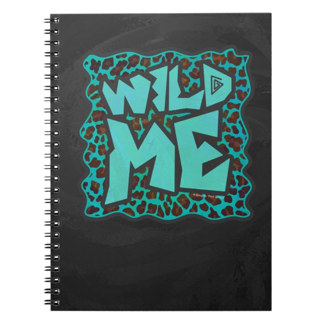 Caderno Espiral Wild Me Brown e Teal Leopard Design (Frente)