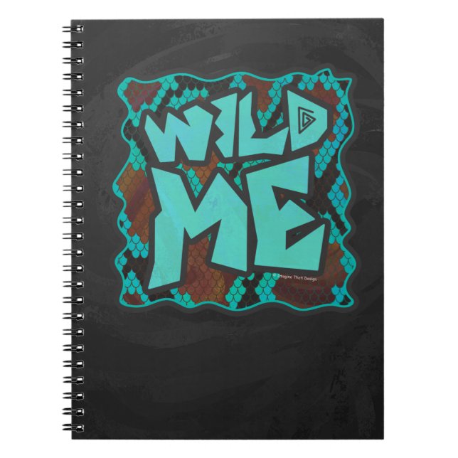 Caderno Espiral Wild Me Cobra Brown e Teal Impressão (Frente)