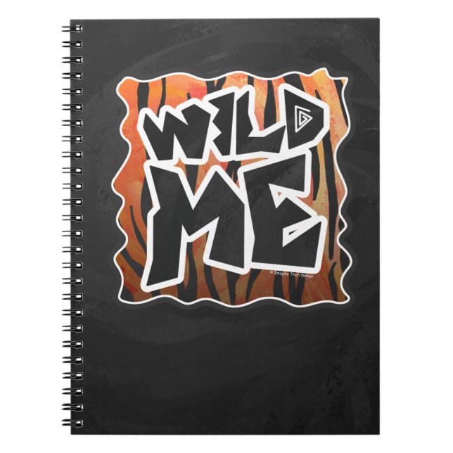 Caderno Espiral Wild Me Tiger Quente Laranja e Impressão Preto (Frente)