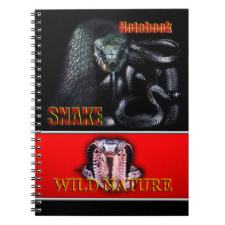 Caderno Espiral WILD NATURE - coleção COBRA de design preto