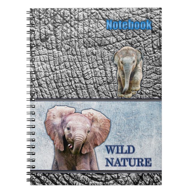 Caderno Espiral WILD NATURE - coleção de design ELEPHANT (Frente)