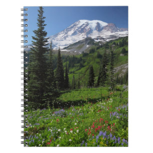 Caderno Espiral Wildflowers no Monte Rainier