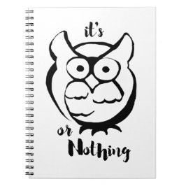 Caderno Espiral Wildly Punny — Coruja ou Nada Arte Minimalista de 
