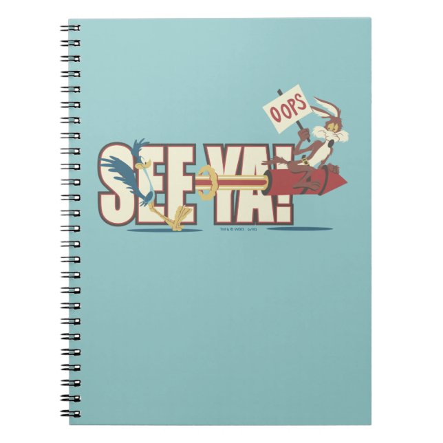 Caderno Espiral WILE E. COYOTE™ Rocketing Past ROAD RUNNER™ (Frente)