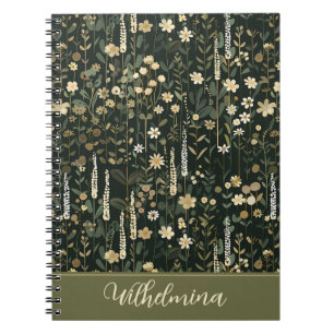 Caderno Espiral Wilhelmina Dark Daisy Floral