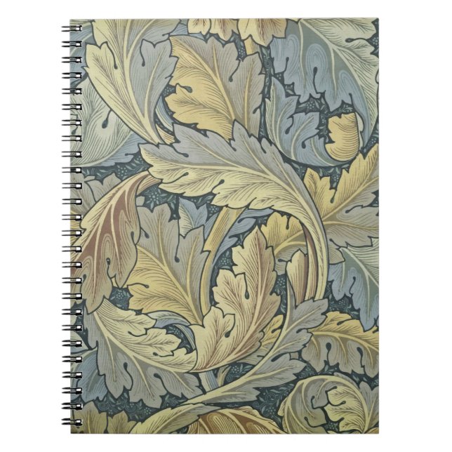 Caderno Espiral William Morris Acanthus Deixa Arte Floral Nouveau (Frente)