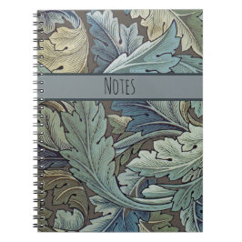 Caderno Espiral William Morris Acanthus Sage Flor de Floral Botâni