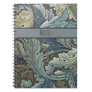 Caderno Espiral William Morris Acanthus Sage Flower Floral Botânic